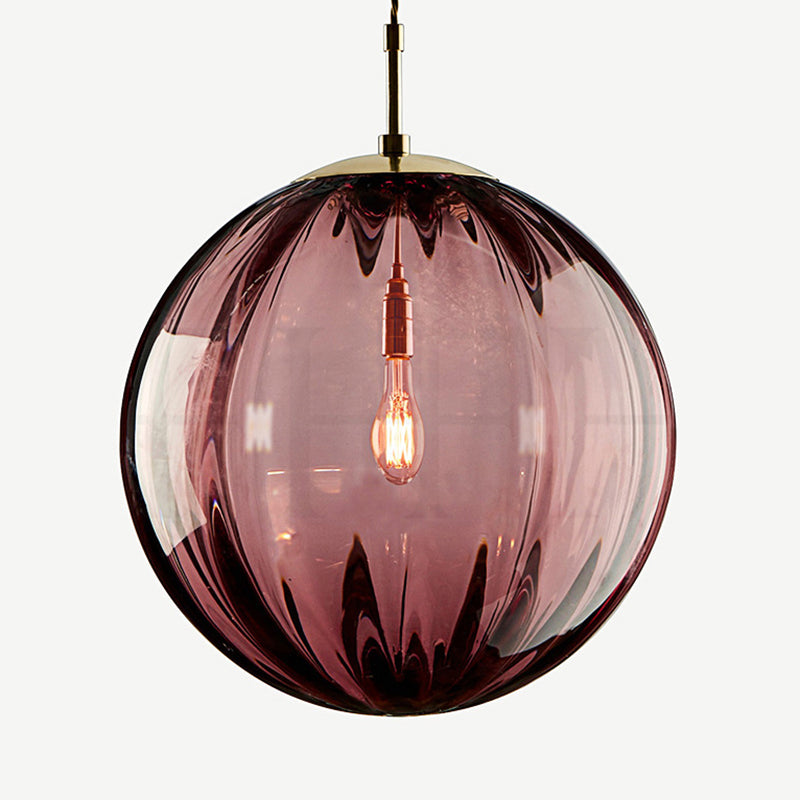 Moderne minimalistische kugelförmige runde Eisen-Glas-Pendelleuchte mit 1 Licht für das Esszimmer 