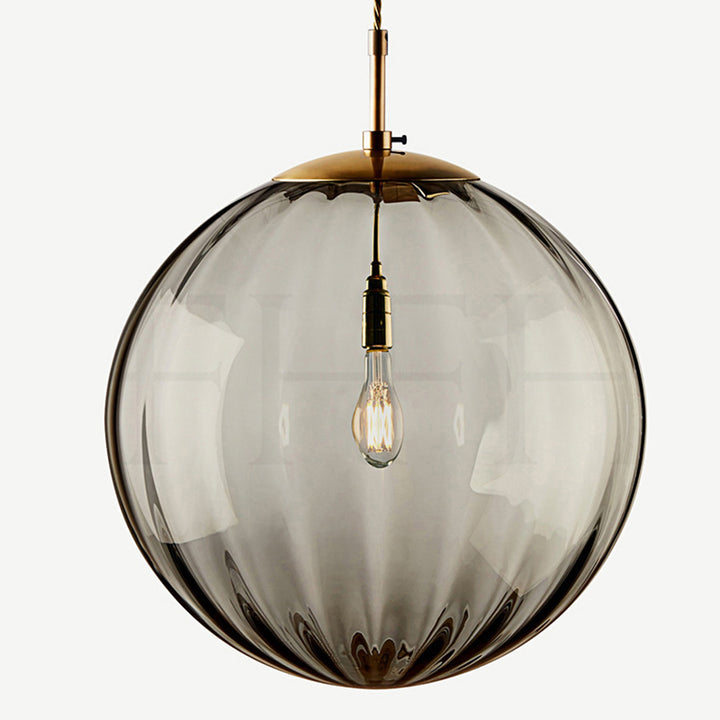 Moderne minimalistische kugelförmige runde Eisen-Glas-Pendelleuchte mit 1 Licht für das Esszimmer 