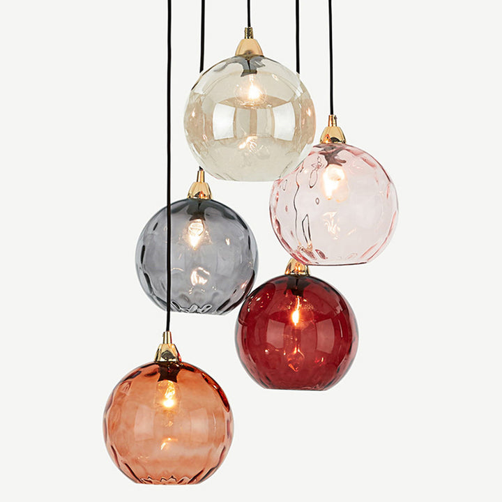 Moderne minimalistische kugelförmige runde Eisen-Glas-Pendelleuchte mit 1 Licht für das Esszimmer 