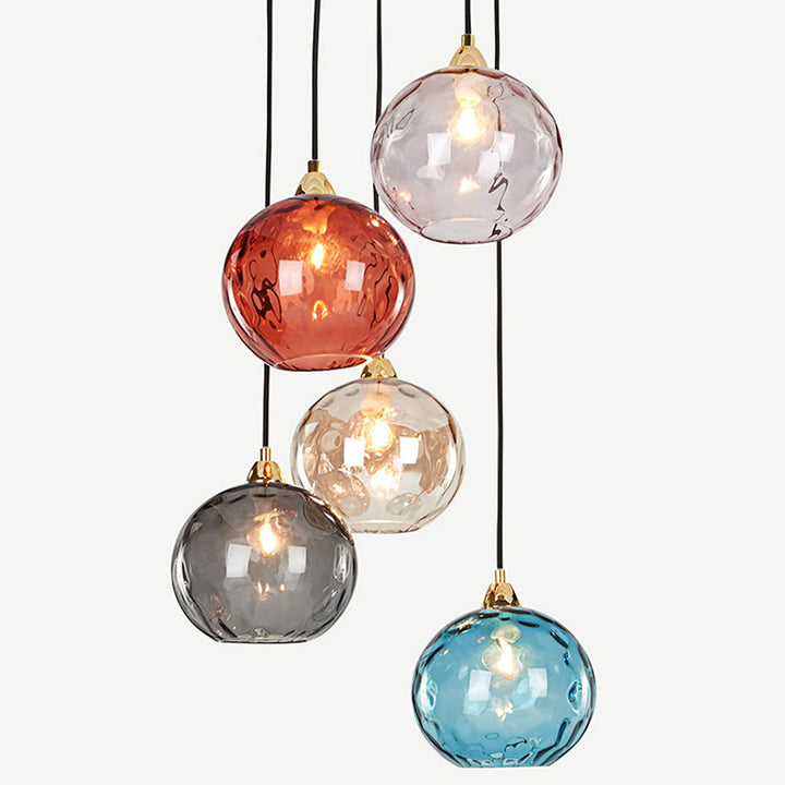 Moderne minimalistische kugelförmige runde Eisen-Glas-Pendelleuchte mit 1 Licht für das Esszimmer 