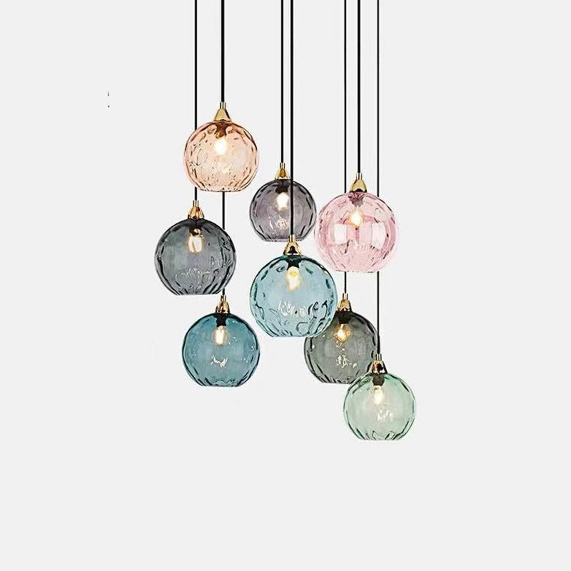 Moderne minimalistische kugelförmige runde Eisen-Glas-Pendelleuchte mit 1 Licht für das Esszimmer 