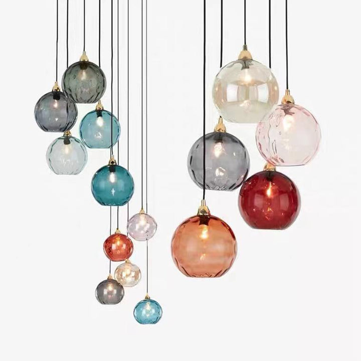 Moderne minimalistische kugelförmige runde Eisen-Glas-Pendelleuchte mit 1 Licht für das Esszimmer 