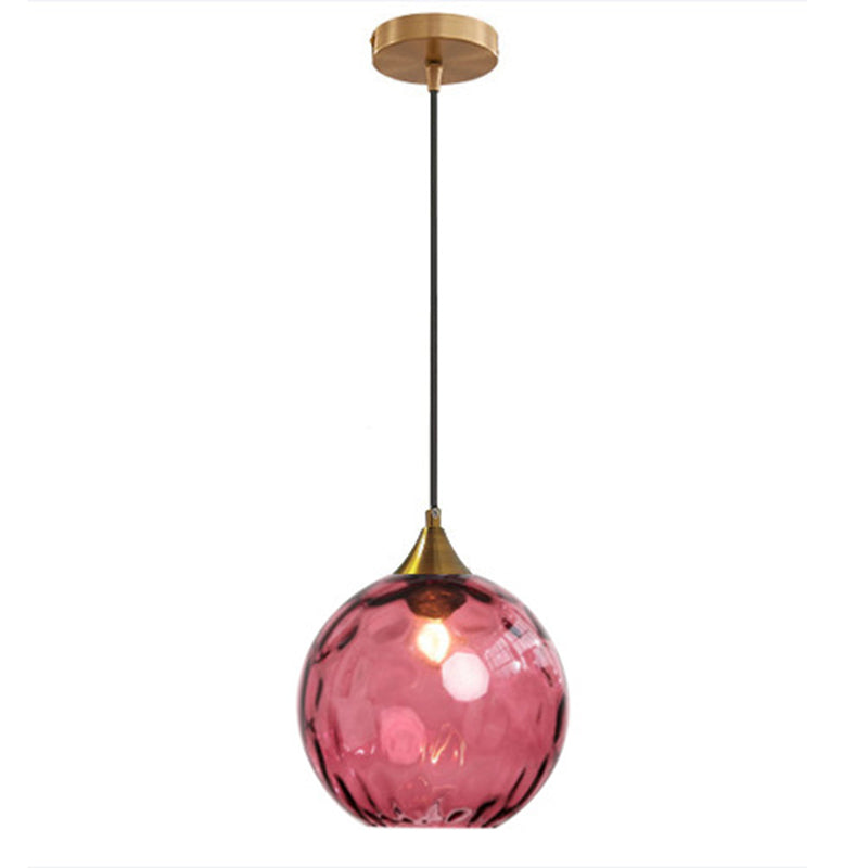 Moderne minimalistische kugelförmige runde Eisen-Glas-Pendelleuchte mit 1 Licht für das Esszimmer 