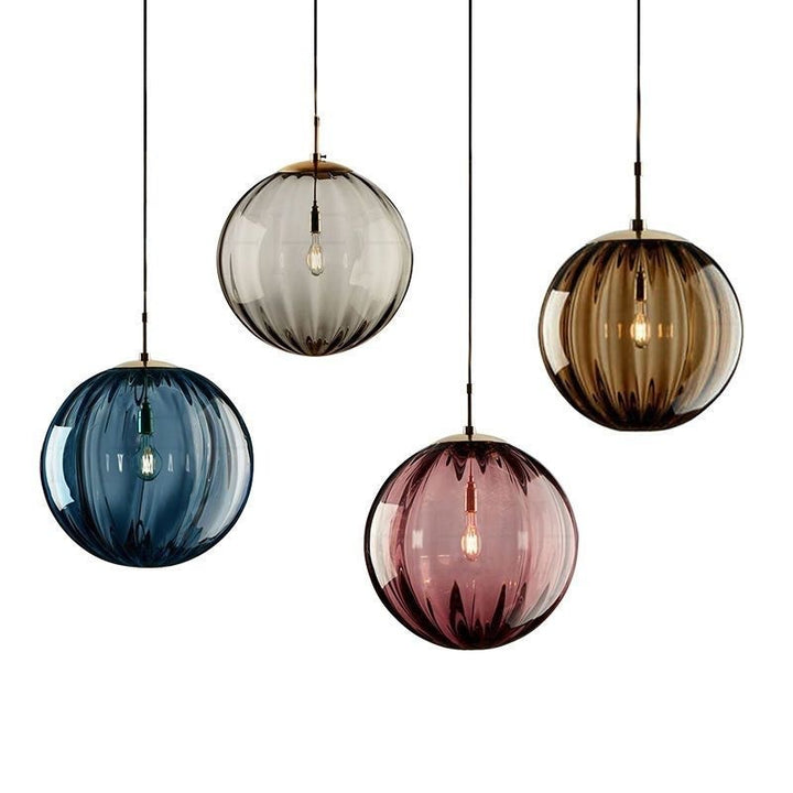 Moderne minimalistische kugelförmige runde Eisen-Glas-Pendelleuchte mit 1 Licht für das Esszimmer 