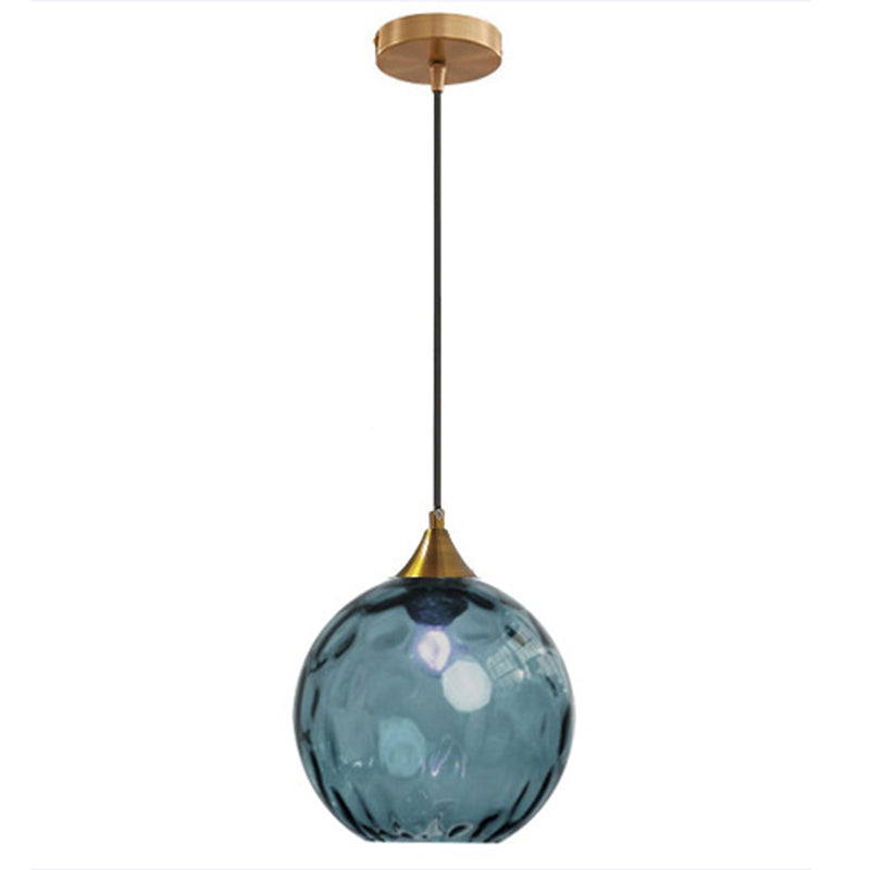 Moderne minimalistische kugelförmige runde Eisen-Glas-Pendelleuchte mit 1 Licht für das Esszimmer 