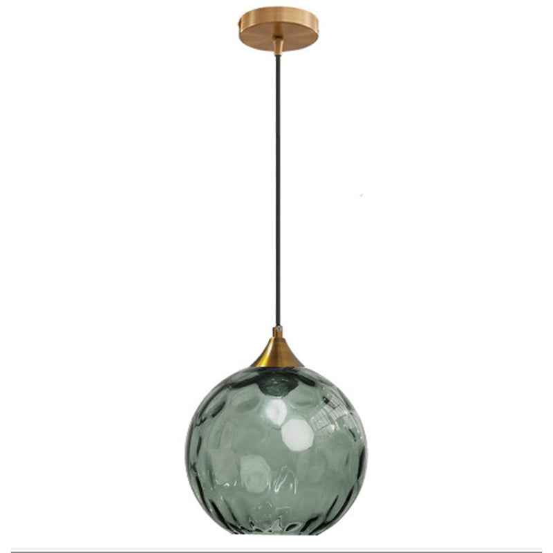 Moderne minimalistische kugelförmige runde Eisen-Glas-Pendelleuchte mit 1 Licht für das Esszimmer 