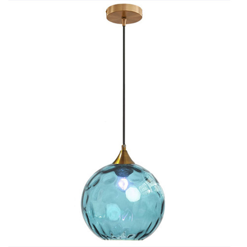 Moderne minimalistische kugelförmige runde Eisen-Glas-Pendelleuchte mit 1 Licht für das Esszimmer 