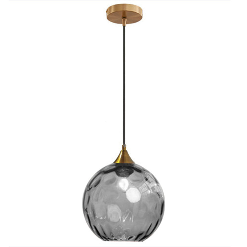 Moderne minimalistische kugelförmige runde Eisen-Glas-Pendelleuchte mit 1 Licht für das Esszimmer 