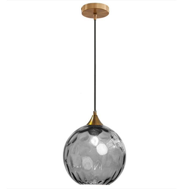 Moderne minimalistische kugelförmige runde Eisen-Glas-Pendelleuchte mit 1 Licht für das Esszimmer 