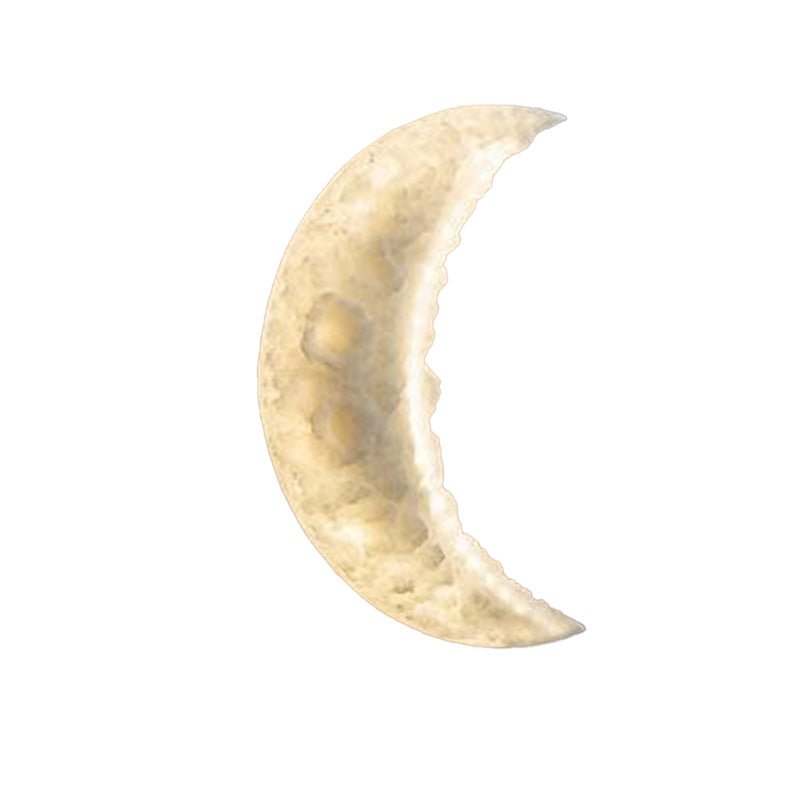 Contemporary Creative Moon Round Resin LED Wall Sconce Lamp For Bedroom