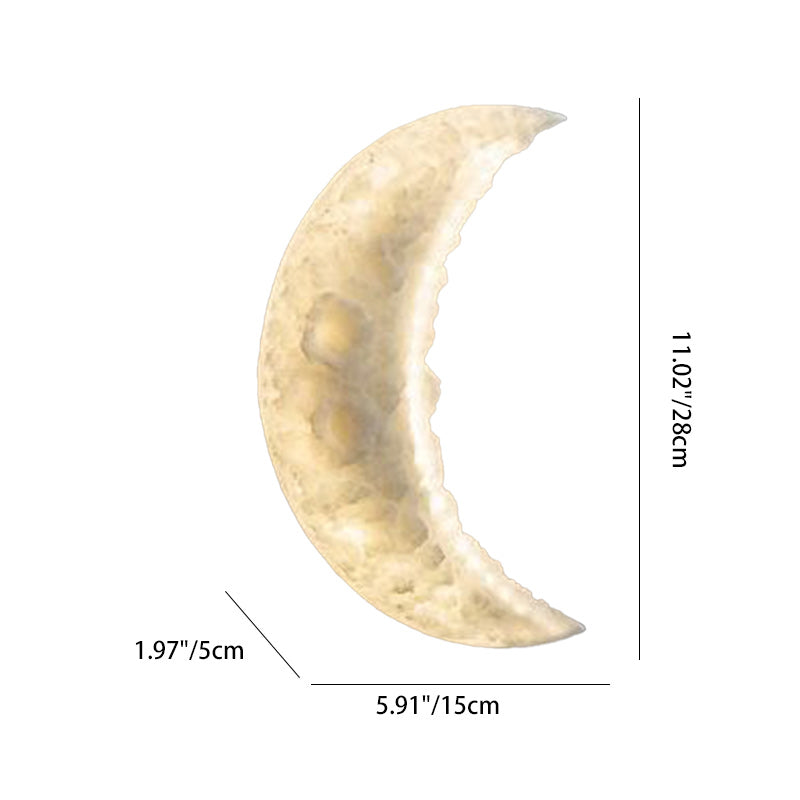Contemporary Creative Moon Round Resin LED Wall Sconce Lamp For Bedroom