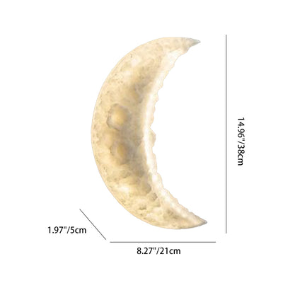 Contemporary Creative Moon Round Resin LED Wall Sconce Lamp For Bedroom