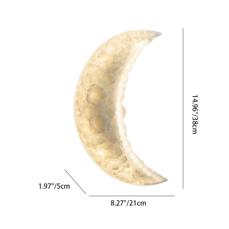 Contemporary Creative Moon Round Resin LED Wall Sconce Lamp For Bedroom