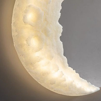 Contemporary Creative Moon Round Resin LED Wall Sconce Lamp For Bedroom