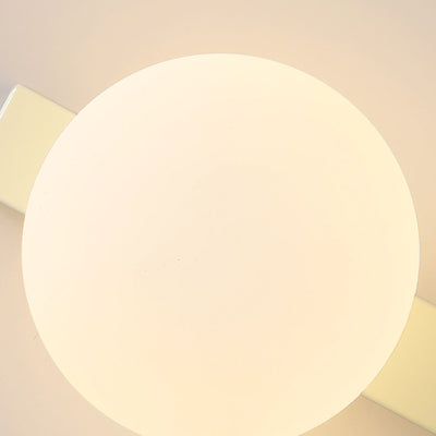 Modern Minimalist Rectangular Spherical Round Iron Glass 1-Light Wall Sconce Lamp For Bedroom