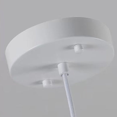 Modern Minimalist Cylindrical Round Resin Glass 1-Light Pendant Light For Dining Room