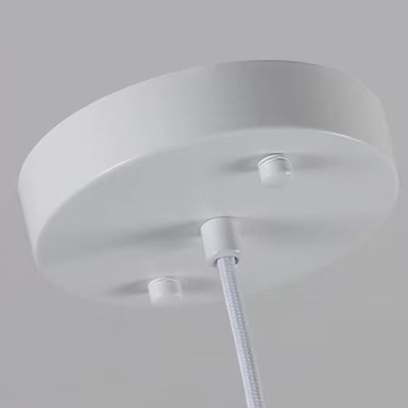 Modern Minimalist Cylindrical Round Resin Glass 1-Light Pendant Light For Dining Room