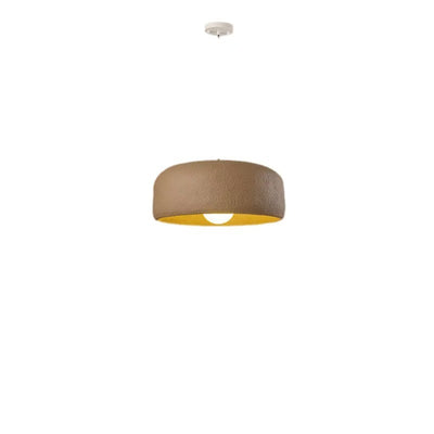 Modern Minimalist Cylindrical Round Resin Glass 1-Light Pendant Light For Dining Room