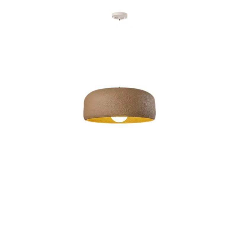 Modern Minimalist Cylindrical Round Resin Glass 1-Light Pendant Light For Dining Room