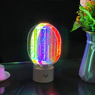 Contemporary Creative Cylindrical Aluminum Acrylic LED Table Lamp For Bedroom
