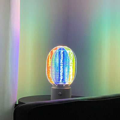 Contemporary Creative Cylindrical Aluminum Acrylic LED Table Lamp For Bedroom