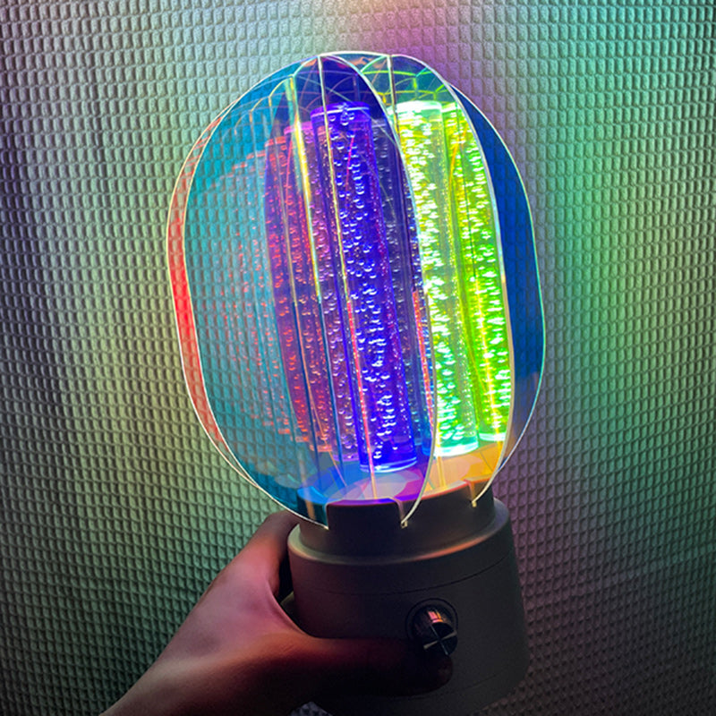 Contemporary Creative Cylindrical Aluminum Acrylic LED Table Lamp For Bedroom