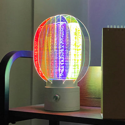 Contemporary Creative Cylindrical Aluminum Acrylic LED Table Lamp For Bedroom
