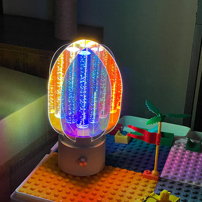 Contemporary Creative Cylindrical Aluminum Acrylic LED Table Lamp For Bedroom