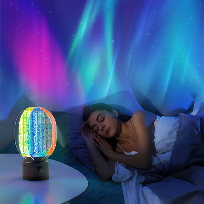 Contemporary Creative Cylindrical Aluminum Acrylic LED Table Lamp For Bedroom
