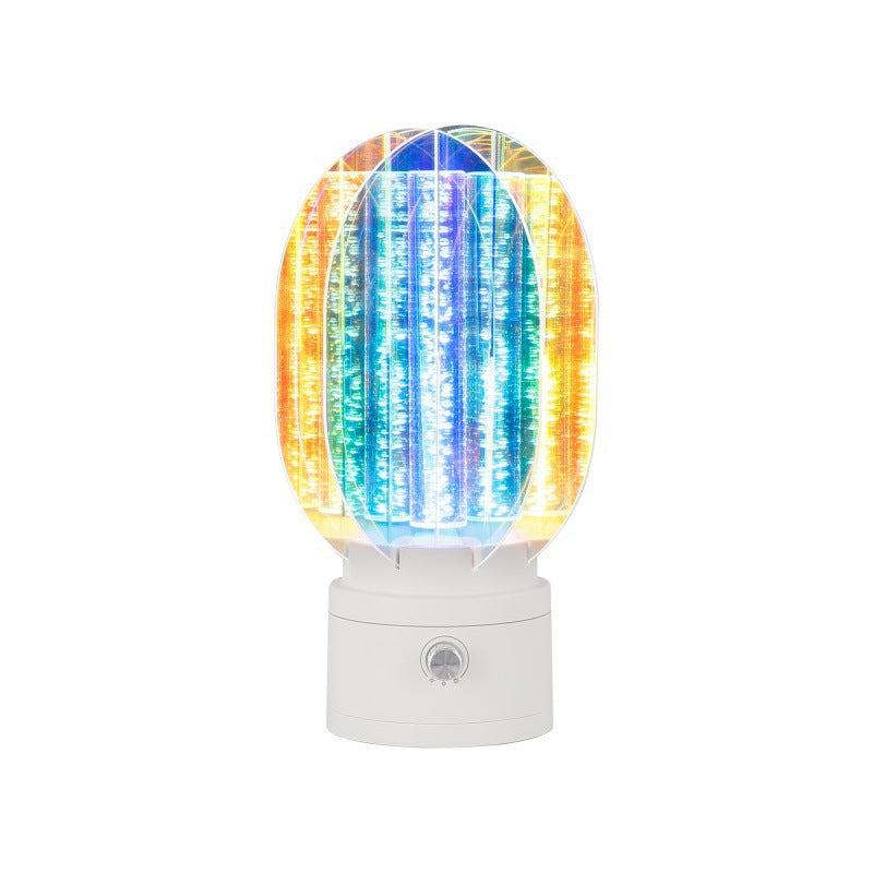 Contemporary Creative Cylindrical Aluminum Acrylic LED Table Lamp For Bedroom