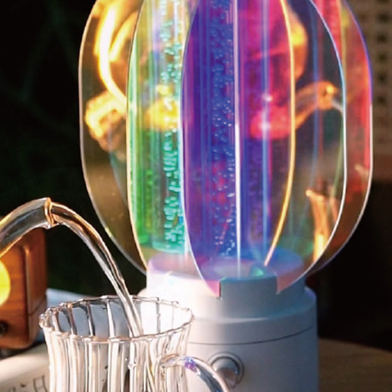 Contemporary Creative Cylindrical Aluminum Acrylic LED Table Lamp For Bedroom