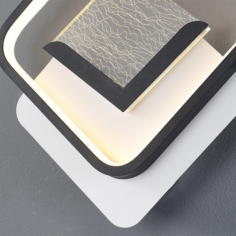 Modern Minimalist Rhombus Oval Feather Iron Plastic Acrylic LED Wall Scone Lamp For Bedroom