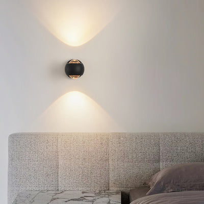 Modern Minimalist Spherical Round Aluminum Iron LED Wall Scone Lamp For Living Room