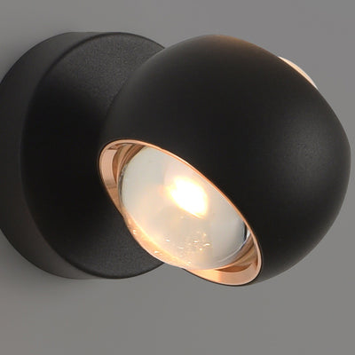 Modern Minimalist Spherical Round Aluminum Iron LED Wall Scone Lamp For Living Room