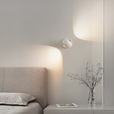 Modern Minimalist Spherical Round Aluminum Iron LED Wall Scone Lamp For Living Room