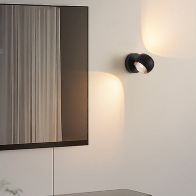 Modern Minimalist Spherical Round Aluminum Iron LED Wall Scone Lamp For Living Room