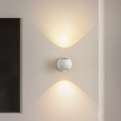 Modern Minimalist Spherical Round Aluminum Iron LED Wall Scone Lamp For Living Room