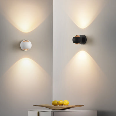 Modern Minimalist Spherical Round Aluminum Iron LED Wall Scone Lamp For Living Room