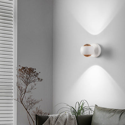 Modern Minimalist Spherical Round Aluminum Iron LED Wall Scone Lamp For Living Room