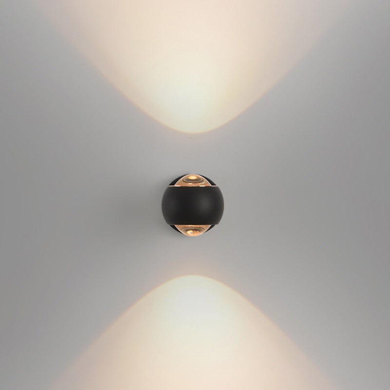 Modern Minimalist Spherical Round Aluminum Iron LED Wall Scone Lamp For Living Room