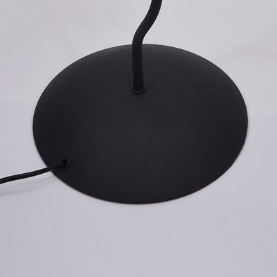 Contemporary Scandinavian Pleated Fan-Shaped Round Iron Fabric 1-Light Table Lamp For Bedroom