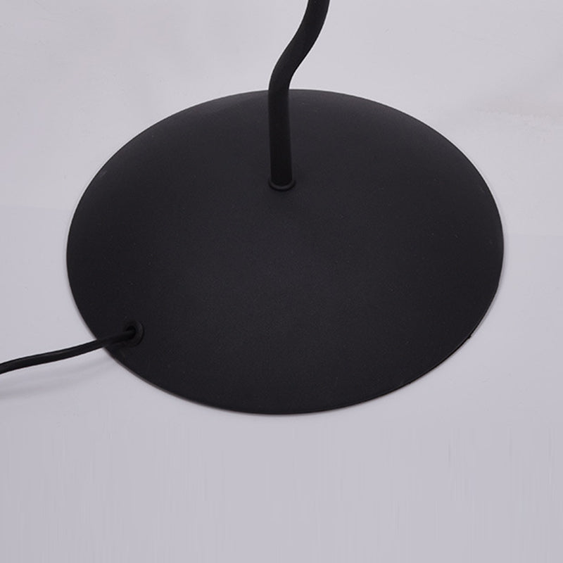 Contemporary Scandinavian Pleated Fan-Shaped Round Iron Fabric 1-Light Table Lamp For Bedroom