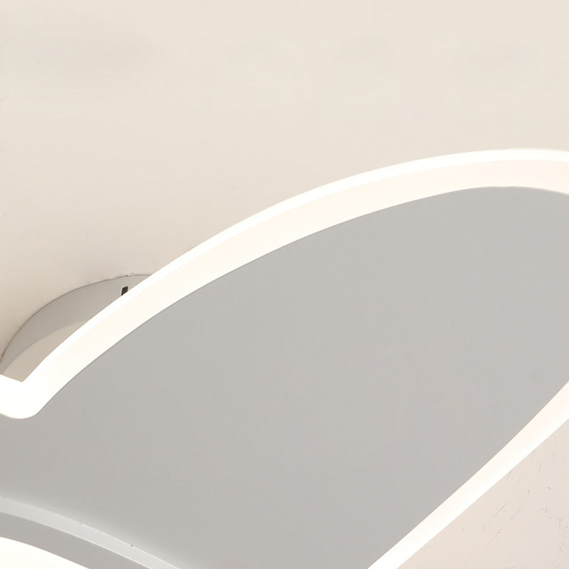 Lustre de plafond semi-encastré LED en bois et en fer en forme d&