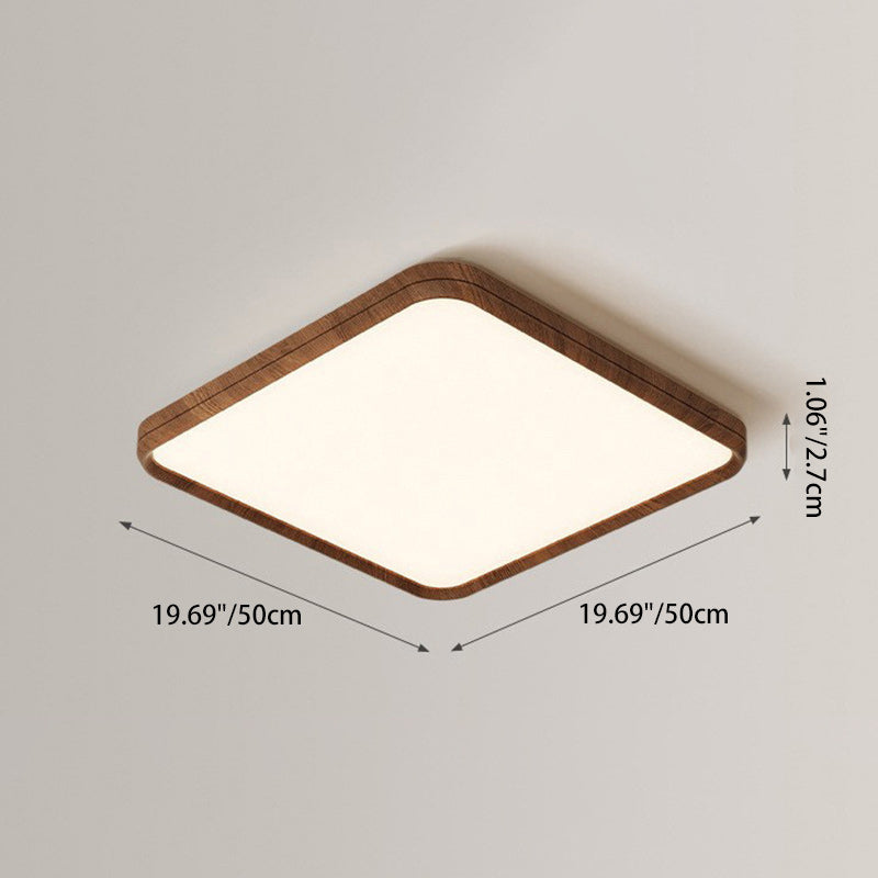 Modern Minimalist Round Rectangular Square Aluminum Acrylic LED Flush Mount Ceiling Light For Bedroom