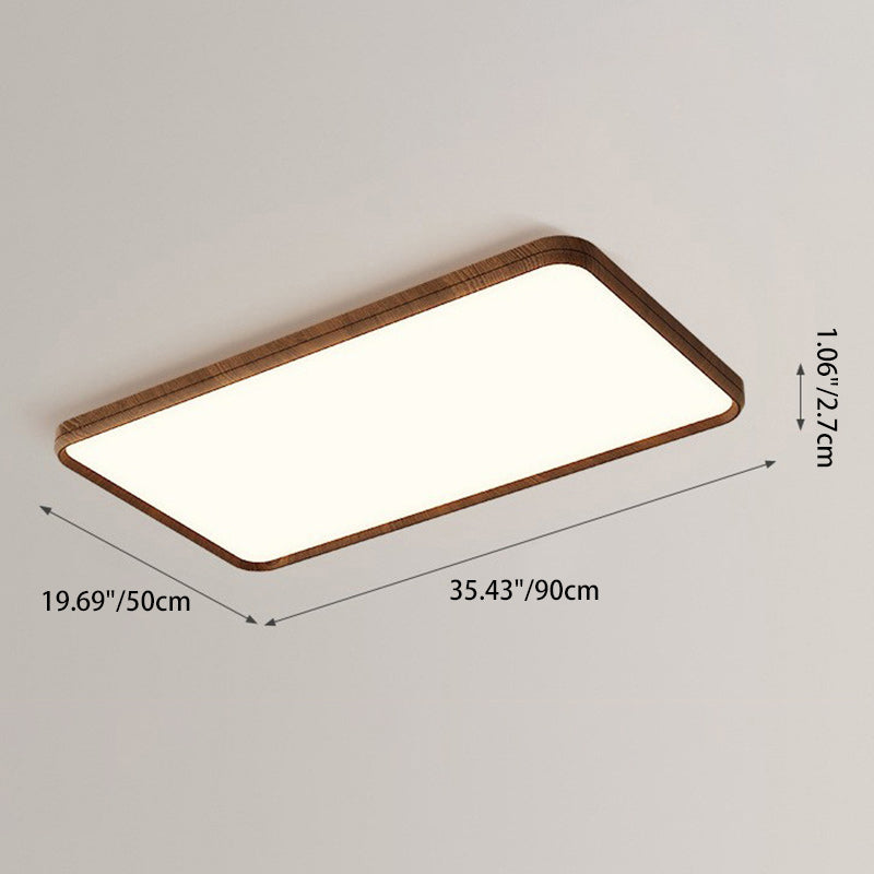 Modern Minimalist Round Rectangular Square Aluminum Acrylic LED Flush Mount Ceiling Light For Bedroom