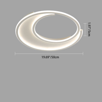 Modern Minimalist Circular Aluminum Iron Silicone LED Flush Mount Ceiling Light For Bedroom