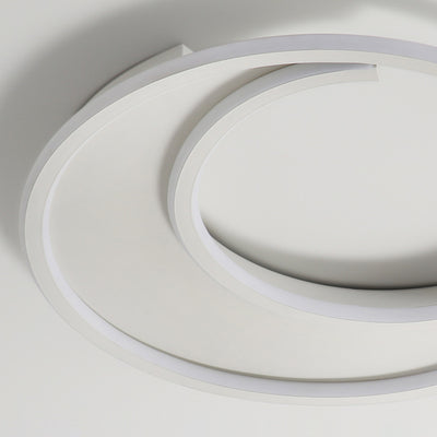 Modern Minimalist Circular Aluminum Iron Silicone LED Flush Mount Ceiling Light For Bedroom