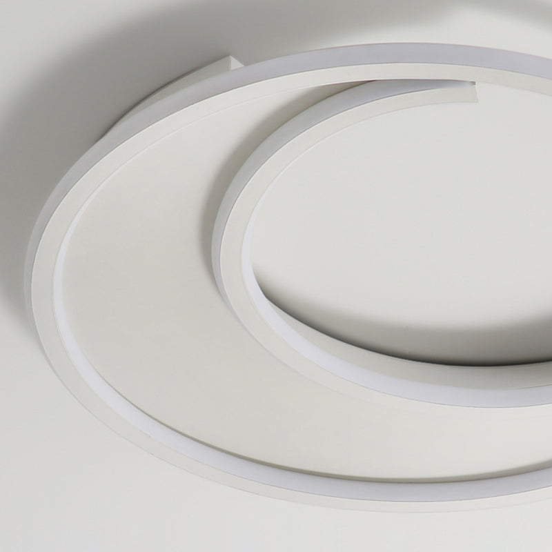 Modern Minimalist Circular Aluminum Iron Silicone LED Flush Mount Ceiling Light For Bedroom