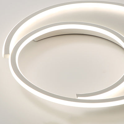 Modern Minimalist Circular Aluminum Iron Silicone LED Flush Mount Ceiling Light For Bedroom