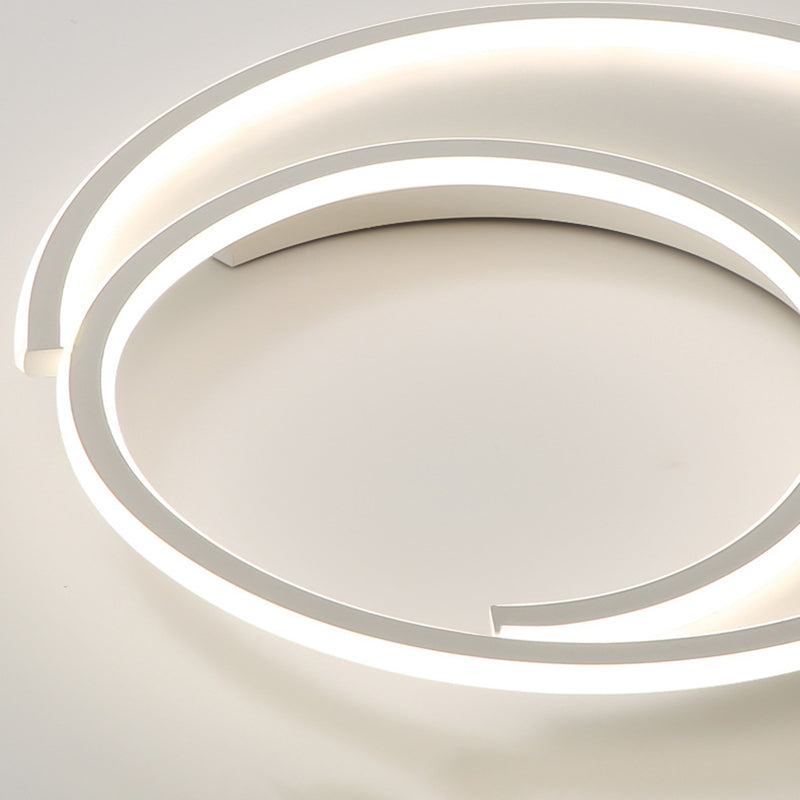 Modern Minimalist Circular Aluminum Iron Silicone LED Flush Mount Ceiling Light For Bedroom